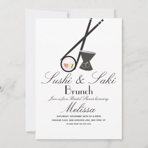 Invitation Baguette de sushi baguettes Saki douche de mariée