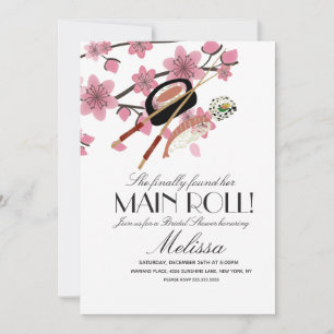 Invitation Baguettettes de sushi Japon Arbre Shower de mariag