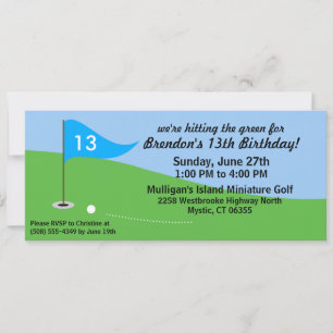 Invitation Bahama Blue Hit Fête d'anniversaire du Green Golf