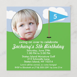 Invitation Bahama Blue Hole in One Photo Mini Golf Party