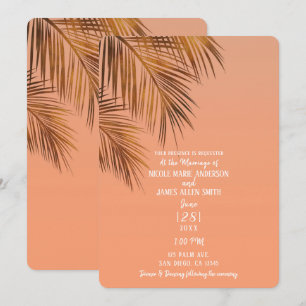 Invitation Bahama Breeze Bronze Palme Corail Péché Mariage