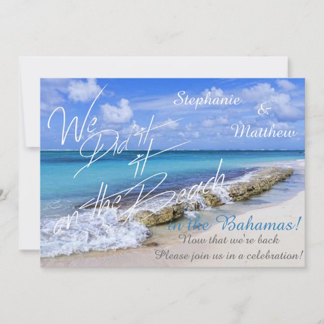 Invitation BAHAMAS BEACH SHORE Mariage Nous l'avons fait sur  (Devant)