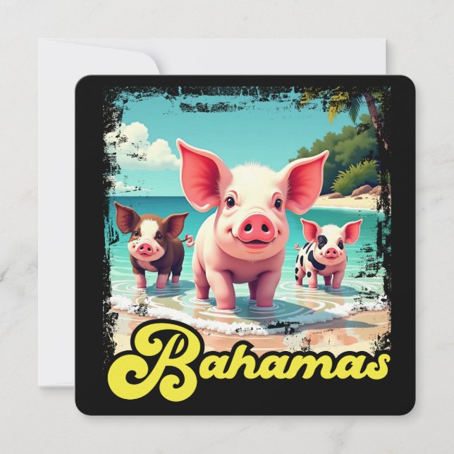 Invitation Bahamas Pignoires - Exuma Pig Beach Adventure (Devant)