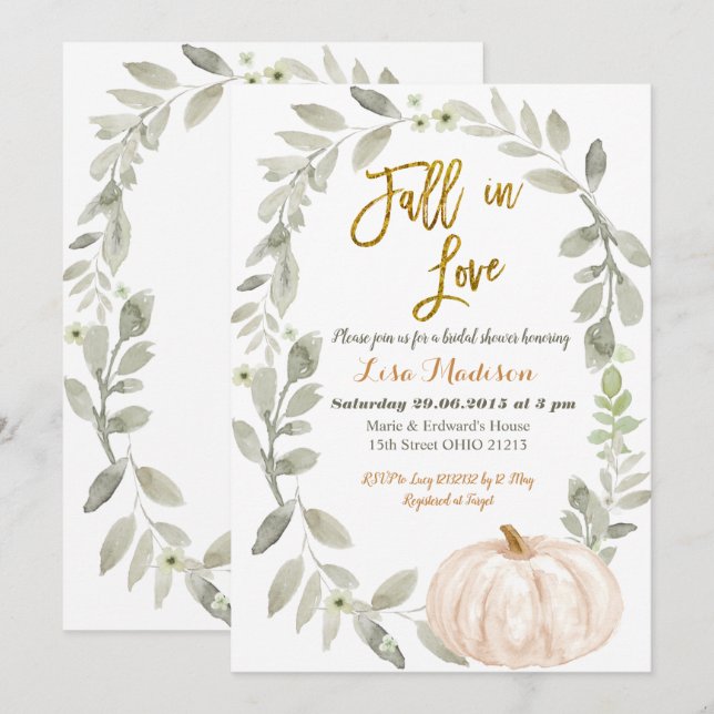 Invitation Baie de verdure aquarelle Fête de mariage  (Devant / Derrière)