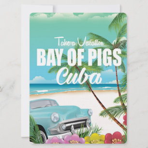 Invitation Baie des Cochons, Cuba affiche de vacances à la pl