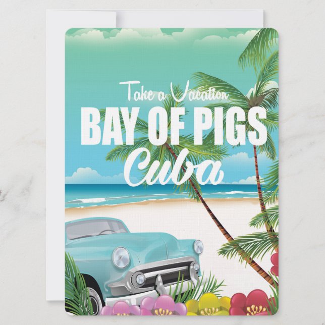 Invitation Baie des Cochons, Cuba affiche de vacances à la pl (Devant)