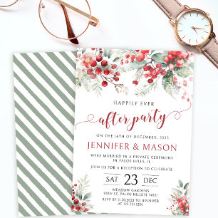 Invitation Baie d'hiver Noël heureux pour toujours mariage