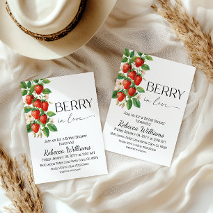 Invitation Baie Rustique en Amour Fête de Mariage de Fraise