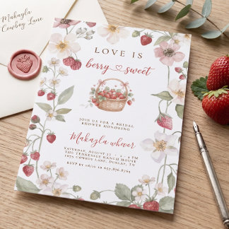 Invitation Baie Sucrée Fête de Mariage à l'aquarelle de Frais