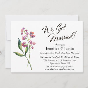 Invitation Baies à l'aquarelle, Typographie Buds We Got Marri