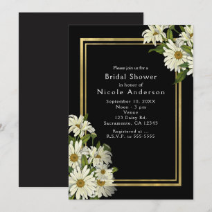 Invitation Baies blanches Black & Gold Elegant Chic Invitatio