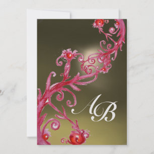 INVITATION BAIES MAGIQUES 3, GLACE RUBIS MONOGRAMME