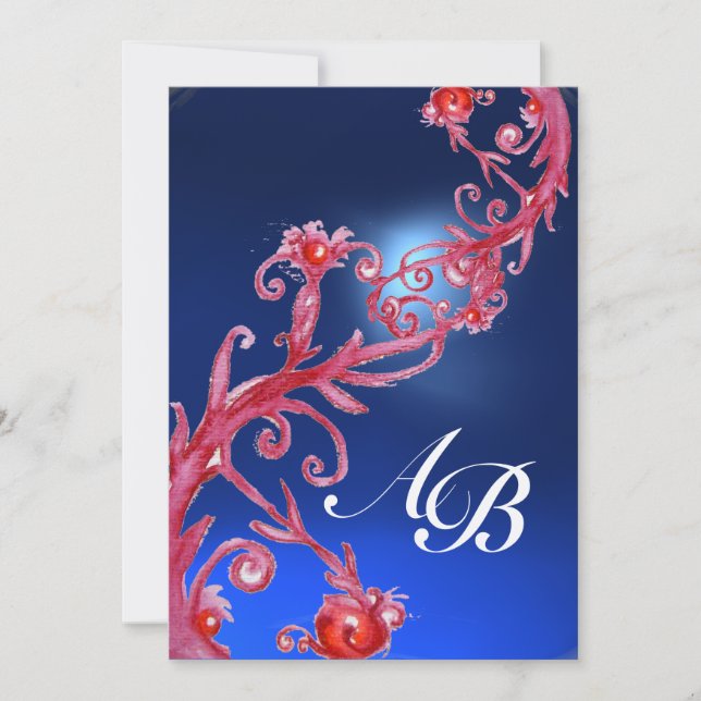 INVITATION BAIES MAGIQUES 4, CHAMPAGNE SAPHIR ROUGE MONOGRAMM (Devant)