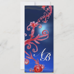 INVITATION BAIES MAGIQUES 4, CHAMPAGNE SAPHIR ROUGE MONOGRAMM