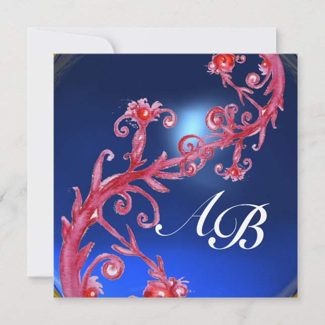INVITATION BAIES MAGIQUES 4, CHAMPAGNE SAPHIR ROUGE MONOGRAMM (Devant)