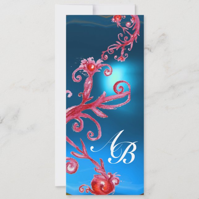 INVITATION BAIES MAGIQUES 4, CHAMPAGNE SAPHIR ROUGE MONOGRAMM (Devant)