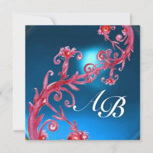 INVITATION BAIES MAGIQUES 4, SAPPHIRE ROUGE MONOGRAMME