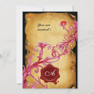 Invitation BAIES MAGIQUES MONOGRAMME, Sceau de cire rouge Tou