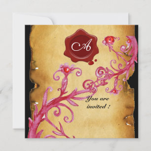 Invitation BAIES MAGIQUES  MONOGRAMME, sceau de vax