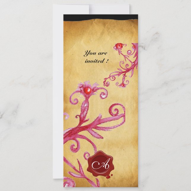 Invitation BAIES MAGIQUES  MONOGRAMME, sceau de vax (Devant)