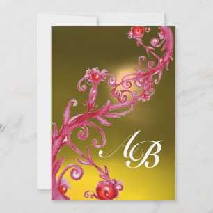 Invitation BAIES MAGIQUES, MONOGRAMME topaze