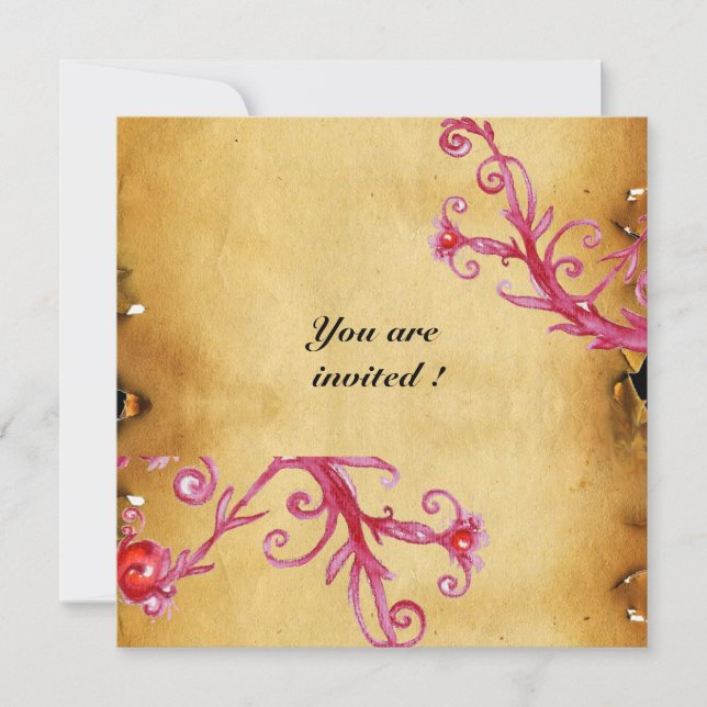 Invitation BAIES MAGIQUES  Parchemin à cacheter à monogramme  (Devant)