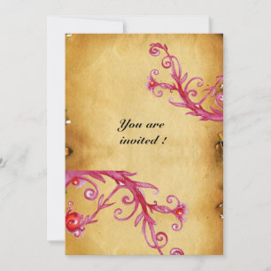 Invitation BAIES MAGIQUES  Parchemin à cacheter à monogramme 