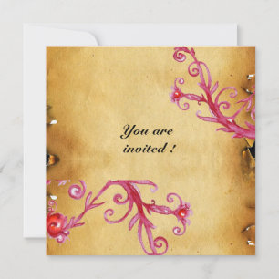 Invitation BAIES MAGIQUES  Parchemin à cacheter cire à emprei