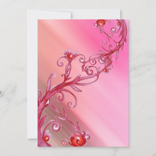 Invitation BAIES MAGIQUES, soie rouge blanc (Devant)