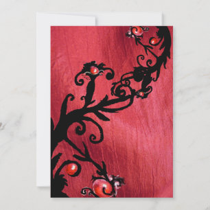 Invitation BAIES MAGIQUES, soie rouge blanc