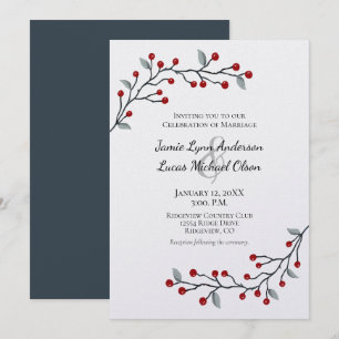 Invitation Baies rouges d'hiver Tout simplement un mariage él
