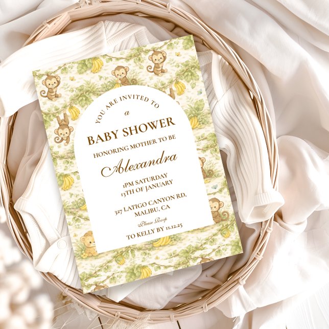 Invitation Baignade Animaux de Safari Baby Shower (Créateur téléchargé)