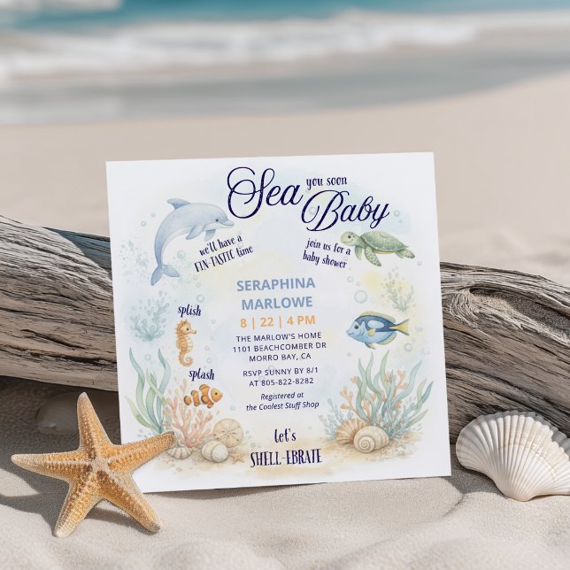 Invitation Baignade avec vous bientôt Baby Shower (Créateur téléchargé)