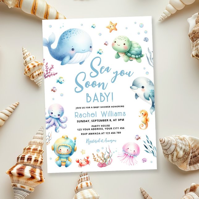 Invitation Baignade Bébé à Venir Soon (Créateur téléchargé)