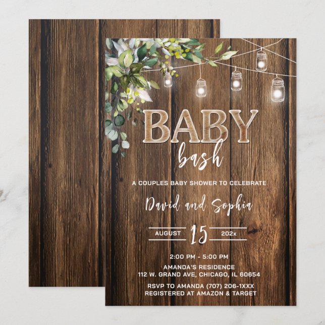 Invitation Baignade de bébé personnalisée (Devant / Derrière)