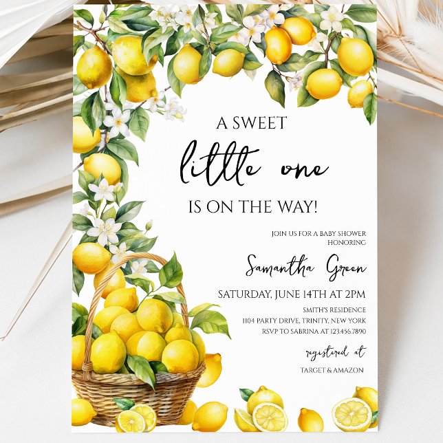 Invitation Baignade de Citron de Main Squeeze pour Bébé (Créateur téléchargé)