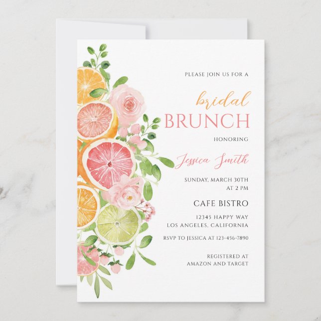 Invitation Baigne de mariage méditerranéen au citron (Devant)