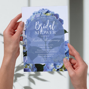 Invitation Baigne de propreté Hydrangea Bleu Floral Baby Show