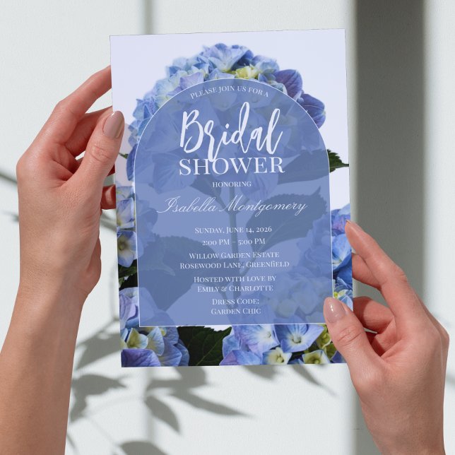 Invitation Baigne de propreté Hydrangea Bleu Floral Baby Show (Clean Blue Hydrangea Floral Bridal Shower Invitations
)