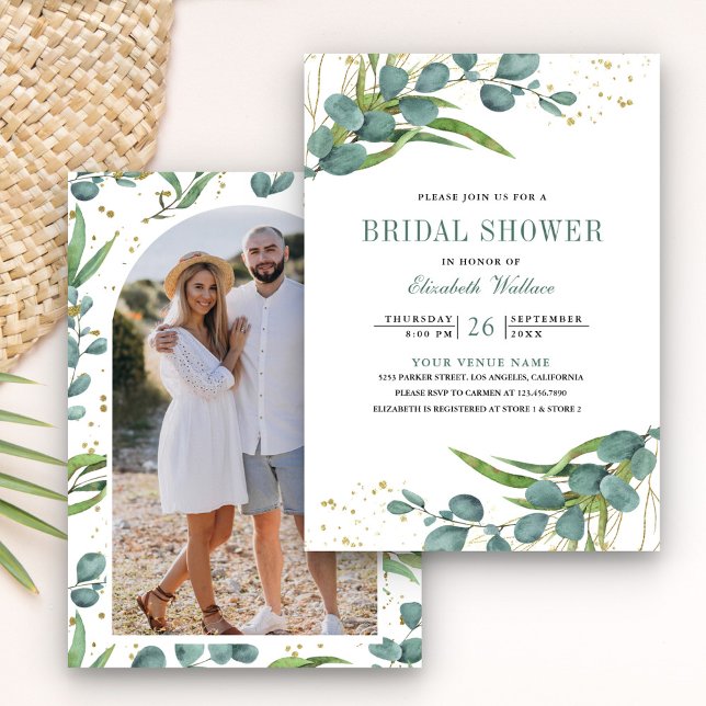 Invitation Baigne de verdure Shower de mariage avec Eucalyptu (Créateur téléchargé)