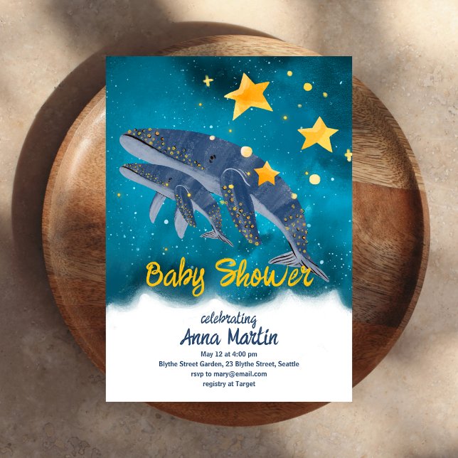 Invitation Baignée de bébé Baleine de conte (Créateur téléchargé)