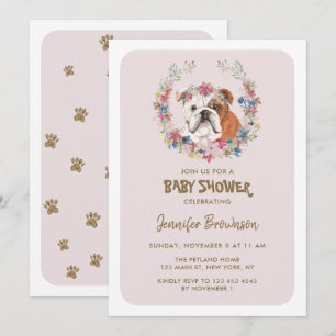 Invitation Baignée de bébé Bulldog