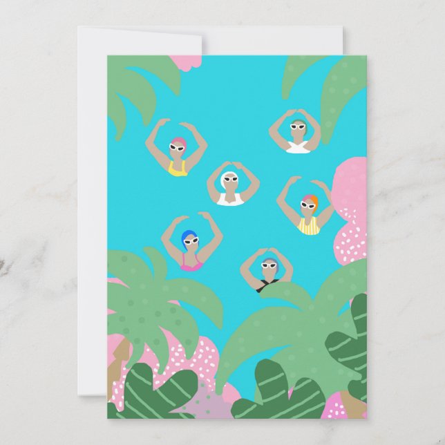 Invitation Baigneurs artistiques | Illustration de natation a (Devant)