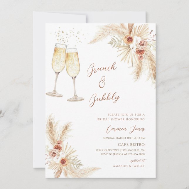 Invitation Baigneuse Bohème Champagne pour l'Enterrement de V (Devant)