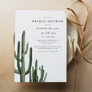 Invitation Baigneuse Désert Cactus Simple Baby Shower