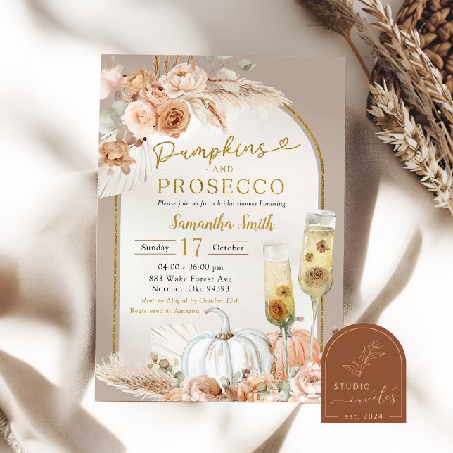 Invitation Baigneuse Ivoire Bohème Pumpkin & Prosecco Enterre (Créateur téléchargé)