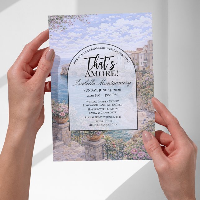Invitation Baignez dans l'amour avec une fête prénuptiale sur (Polignano a Mare Italian Themed Bridal Shower Invitations
)