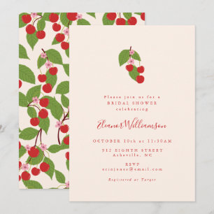 Invitation Baignez dans l'été avec des Cerises Rouges Vintage