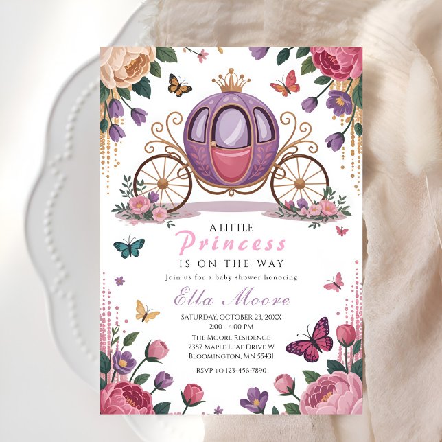 Invitation Baignoire de princesse enchantée pour Baby Shower (Créateur téléchargé)
