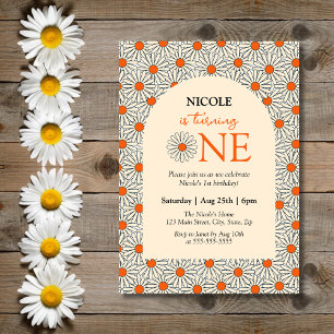 Invitation Baignoires orange beige Arc floral 1er anniversair